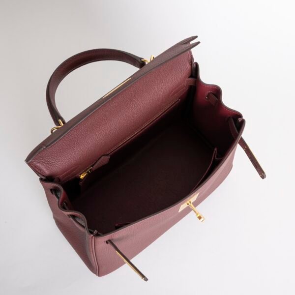 UK London Hermes Kelly 28CM Togo Leather CC55 Rouge H Gold Hardware