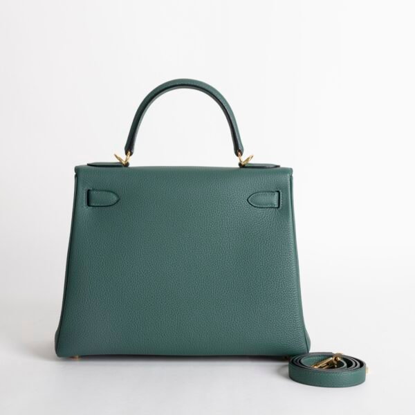 Women’s Tote Bag Togo Leather Kelly 28CM Z6 Malachite Gold Hardware