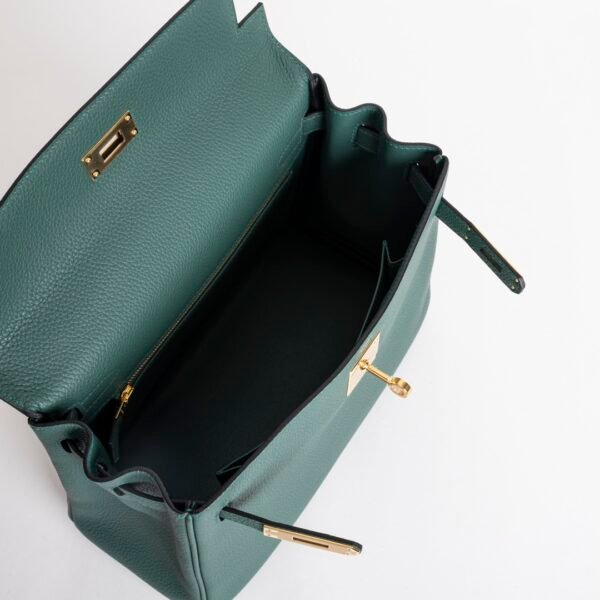 Women’s Tote Bag Togo Leather Kelly 28CM Z6 Malachite Gold Hardware