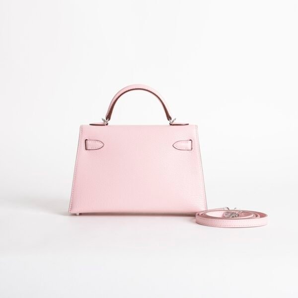 USA Washington Chevre Leather 3Q Rose Sakura Mini Kelly 19CM Silver Hardware