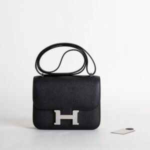 Hermes Bag Price Constance 18CM with Mirror Epsom Leather CK89 Noir Silver Hardware