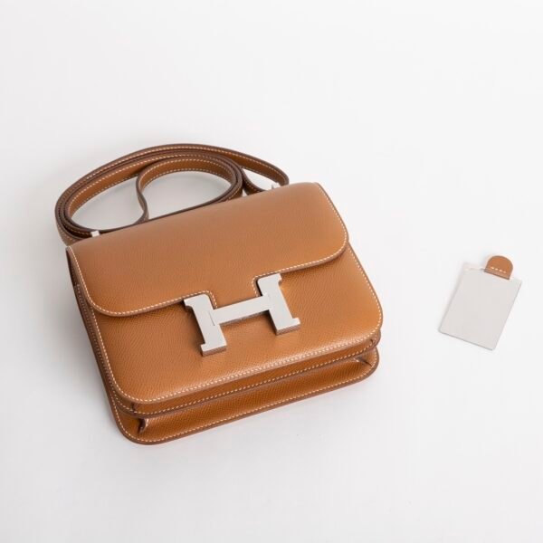 wsxc1734965405659_2 Hermes Bag Images CK37 Gold Constance 18CM with Mirror Epsom Leather Silver Hardware