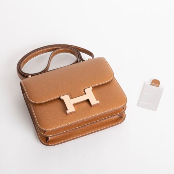 USA Washington Constance 18CM With Mirror 37 Gold Epsom Leather Rose Gold Hardware