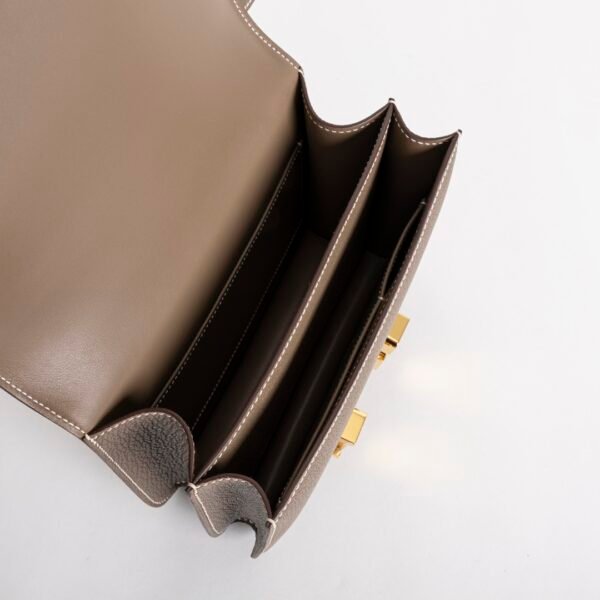 New Constance 18CM with Mirror CC18 Etoupe Chevre Leather Gold Hardware