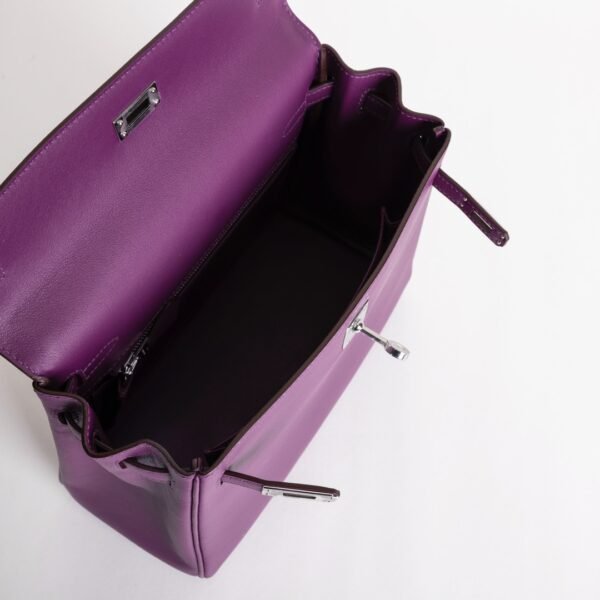 wsxc1735232443253_4 Women’s Bag Kelly 25CM Swift Leather P9 Anemone Silver Hardware