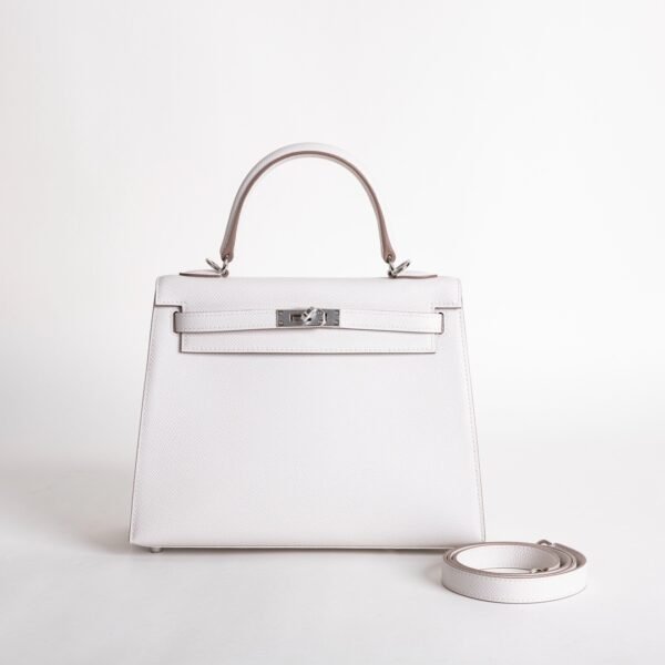 Australia Canberra Kelly Seller 25CM Epsom Leather M4 Gris Pale Silver Hardware