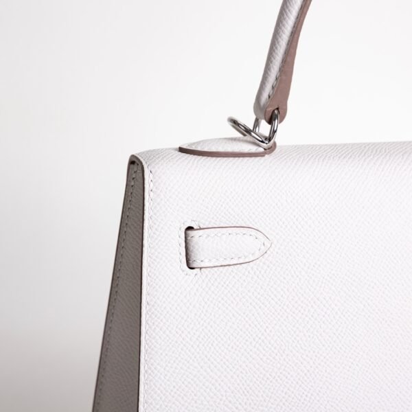 Australia Canberra Kelly Seller 25CM Epsom Leather M4 Gris Pale Silver Hardware