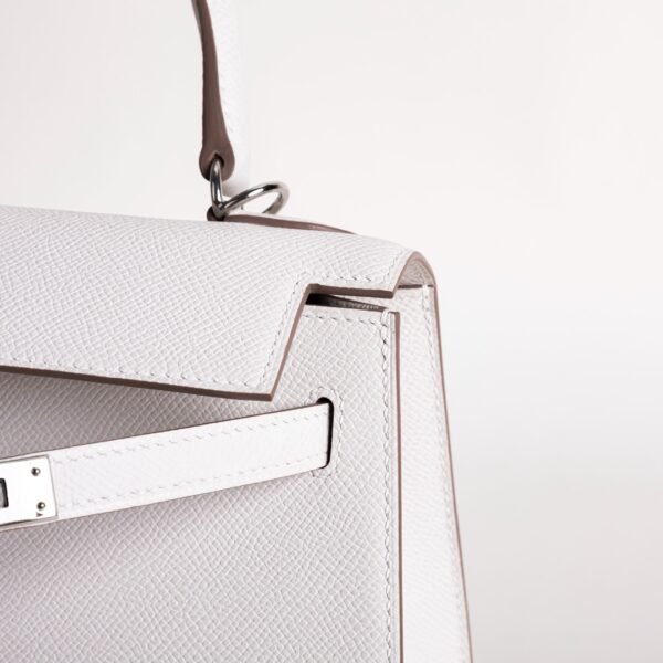 Australia Canberra Kelly Seller 25CM Epsom Leather M4 Gris Pale Silver Hardware