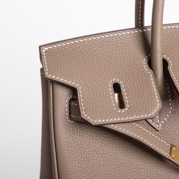 Luxury Handbag Birkin 25CM Togo Leather CC18 Etoupe Gold Hardware