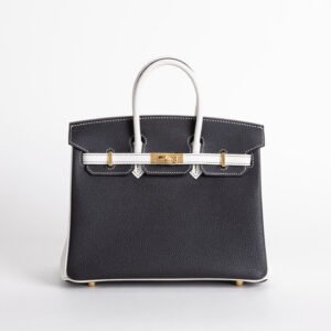 wsxc1735232605738_0 Special Order Birkin 25CM Togo Leather Black / White Brush Gold Hardware