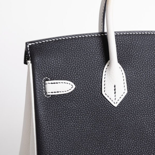 Special Order Birkin 25CM Togo Leather Black / White Brush Gold Hardware