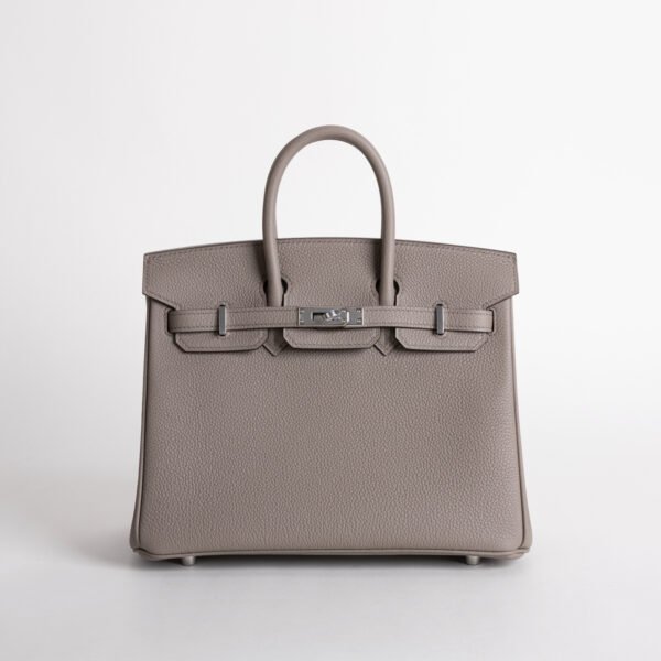 Luxury Women’s Bag Birkin 25CM Togo Leather M8 Gris Asphalt Silver Hardware