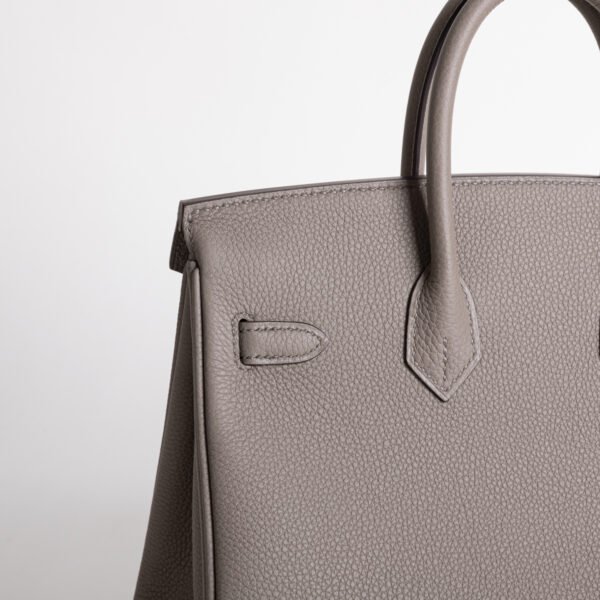 Luxury Women’s Bag Birkin 25CM Togo Leather M8 Gris Asphalt Silver Hardware