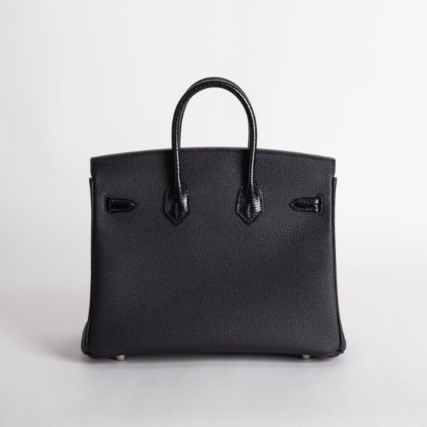 wsxc1735830751779_1 Full Handmade Hermes Birkin Touch 25CM CK89 Noir Togo / Lizard Leather Silver Hardware