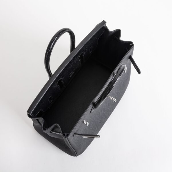 wsxc1735833758025_5-scaled-1 Full Handmade Hermes Birkin Touch 25CM CK89 Noir Togo / Lizard Leather Silver Hardware