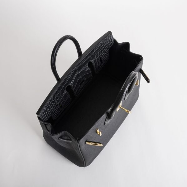 Full Handmade Togo / Matte Crocodile Birkin Touch 25CM CK89 Noir Gold Hardware