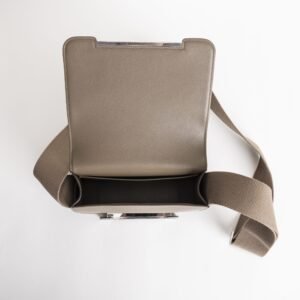 Women’s Shoulder Bag Geta 20CM Chevre Leather CK18 Etoupe Silver Hardware