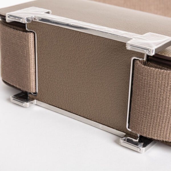 Women’s Shoulder Bag Geta 20CM Chevre Leather CK18 Etoupe Silver Hardware