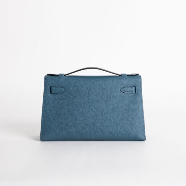 Full Handmade Vert Bosphore Epsom Leather Kelly Pochette 22cm Clutch Bag Gold Hardware