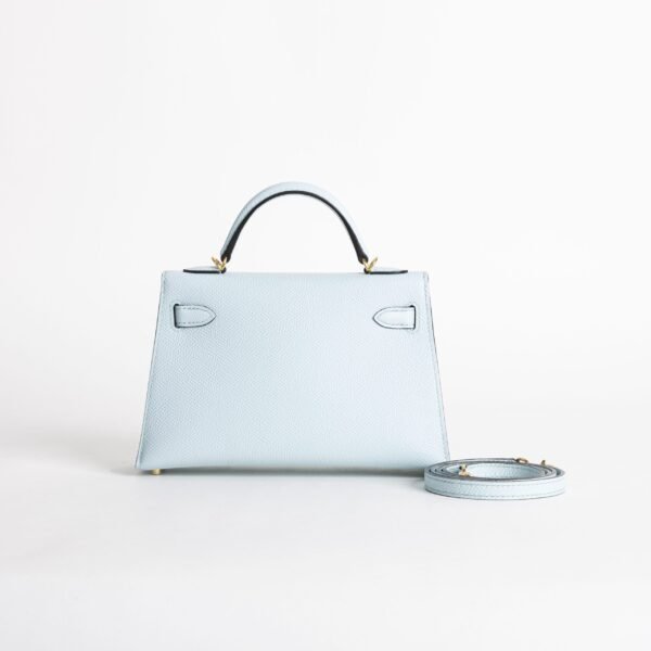 Hermes Bag Price Mini Kelly 19CM Epsom Leather T0 Blue Brume Gold Hardware