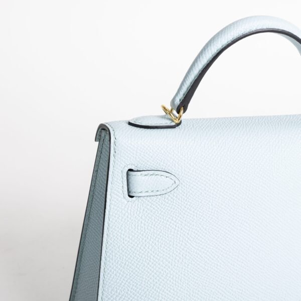 Hermes Bag Price Mini Kelly 19CM Epsom Leather T0 Blue Brume Gold Hardware