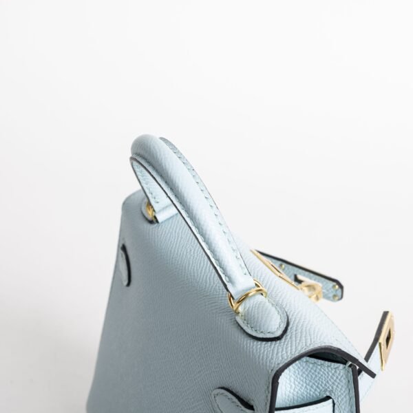 Hermes Bag Price Mini Kelly 19CM Epsom Leather T0 Blue Brume Gold Hardware