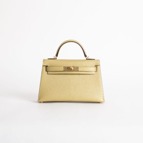 USA New York Mini Kelly 19CM Chevre Leather 2024 New Color Y9 Dore Gold Hardware