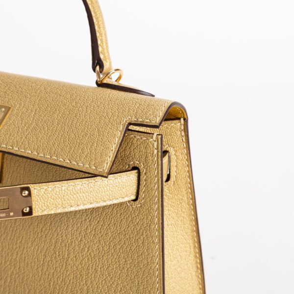 USA New York Mini Kelly 19CM Chevre Leather 2024 New Color Y9 Dore Gold Hardware