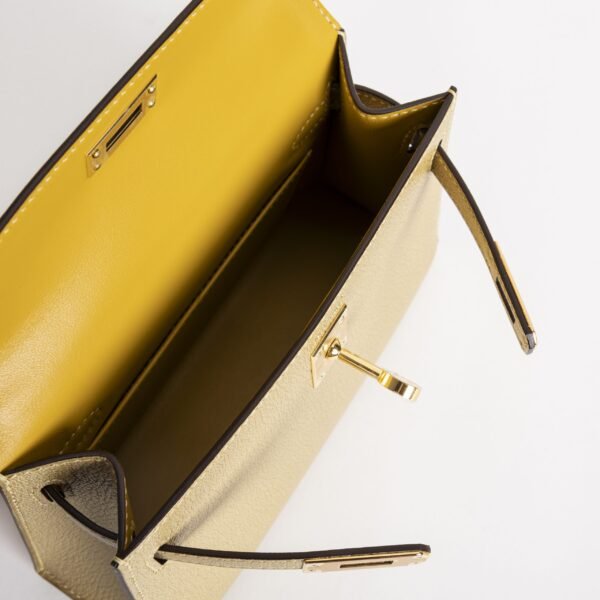 USA New York Mini Kelly 19CM Chevre Leather 2024 New Color Y9 Dore Gold Hardware