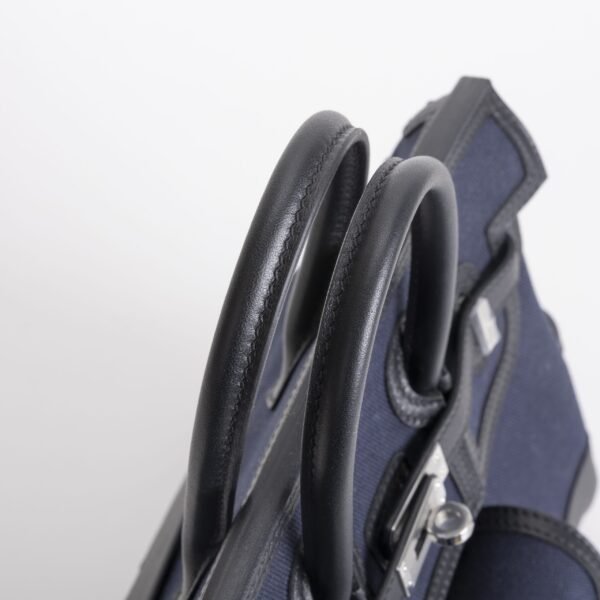 wsxc1739891585053_3-scaled-1 Hermens Birkin Cargo 25CM 89 Noir Calf Leather / Deep Blue Canvas Silver Hardware