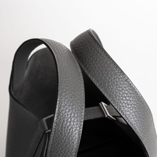 USA New York Picotin 18CM Clemence Leather 0L Gris Meyer Women’s Tote Bag Silver Hardware