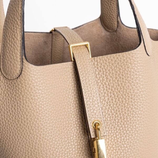 Full Handmade Hermes Picotin Lock 18CM S2 Gris Trench Clemence Leather Gold Hardware