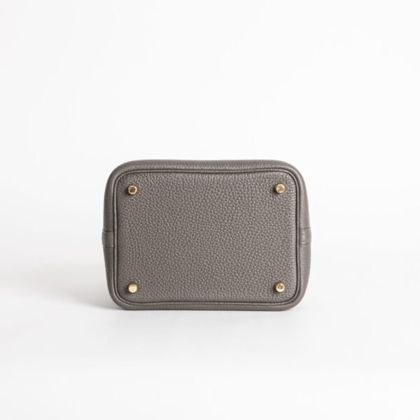 Hermes Bag Images Picotin Lock 18CM Clemence Leather 8F Etain Gold Hardware