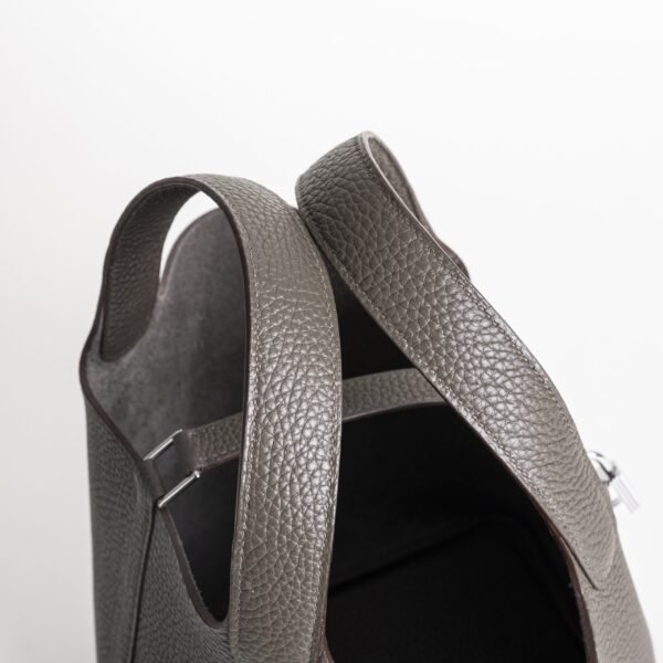 UK London Hermes Picotin Lock 18CM Clemence Leather 8F Etain Silver Hardware