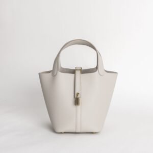 Canada Toroto Picotin Lock 18CM Clemence Leather 8L Beton Gold Hardware