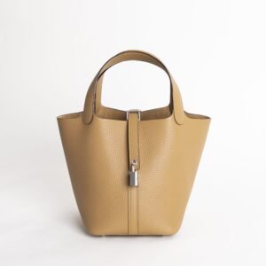 UAE Dubai Hermes 4B Biscuit Clemence Leather Picotin Lock 18CM Silver Hardware