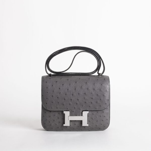 wsxc1740501075600_0-1-scaled-2 Australia Canberra Hermes Constance 18CM Ostrich Leather 8F Etain Silver Hardware