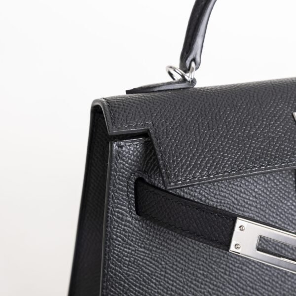 Hermes Bag Price Mini Kelly 19CM Epsom Leather CK89 Noir Silver Hardware