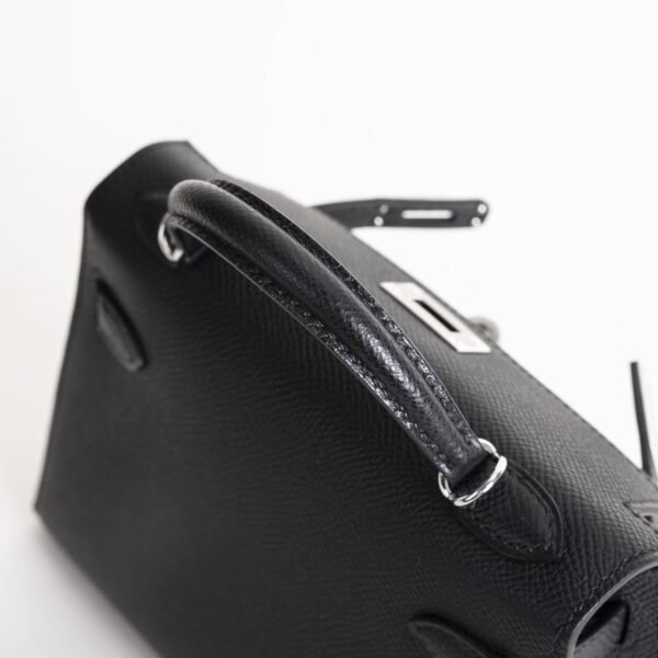 Hermes Bag Price Mini Kelly 19CM Epsom Leather CK89 Noir Silver Hardware