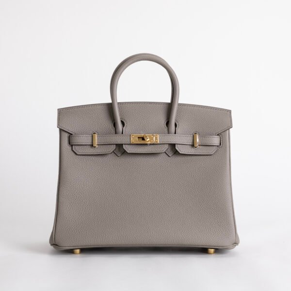 Full Handmade Hermes M8 Gris Asphalt Togo Leather Birkin 25CM Gold Hardware