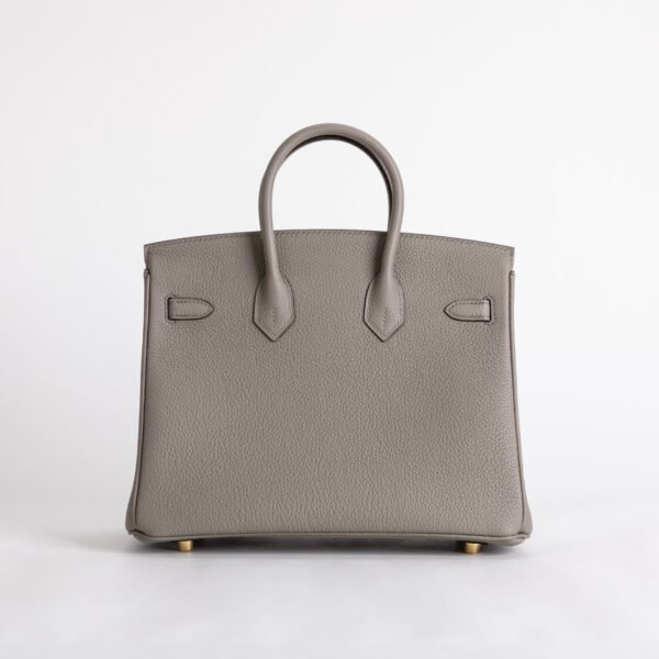 Full Handmade Hermes M8 Gris Asphalt Togo Leather Birkin 25CM Gold Hardware