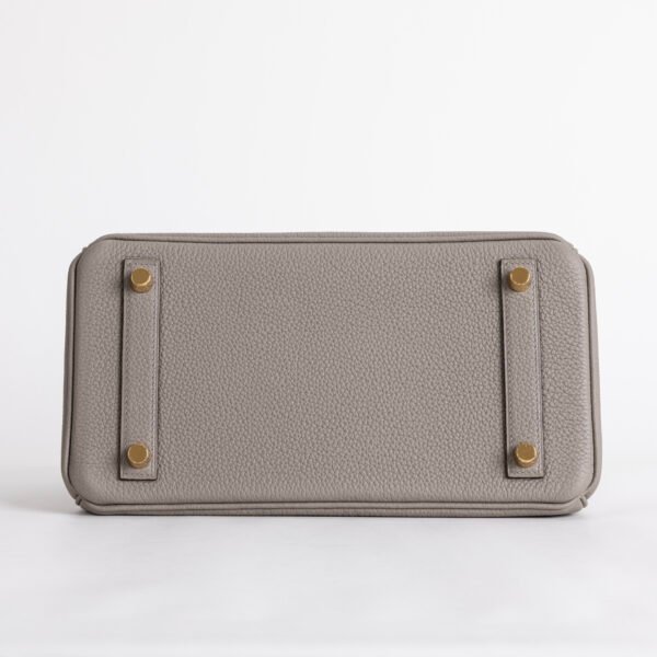 Full Handmade Hermes M8 Gris Asphalt Togo Leather Birkin 25CM Gold Hardware