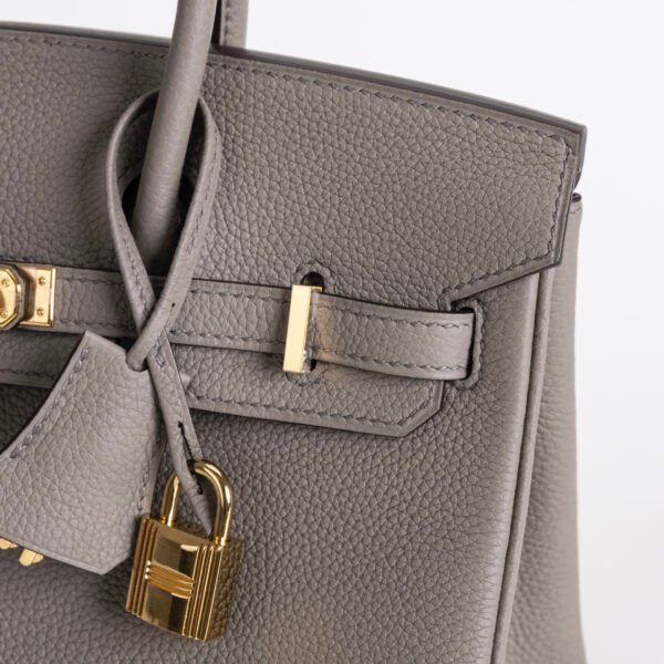 Full Handmade Hermes M8 Gris Asphalt Togo Leather Birkin 25CM Gold Hardware