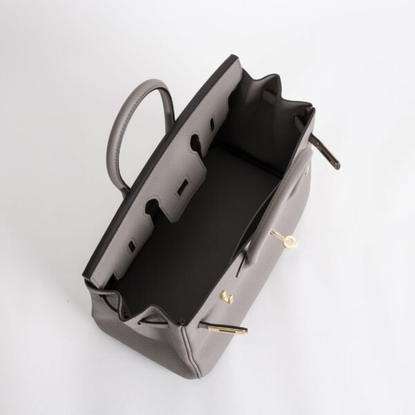 Full Handmade Hermes M8 Gris Asphalt Togo Leather Birkin 25CM Gold Hardware