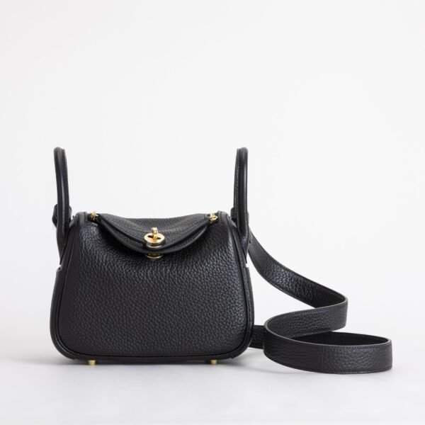 Australia Canberra Hermes Mini Lindy 19CM Clemence Leather CC89 Noir Gold Hardware