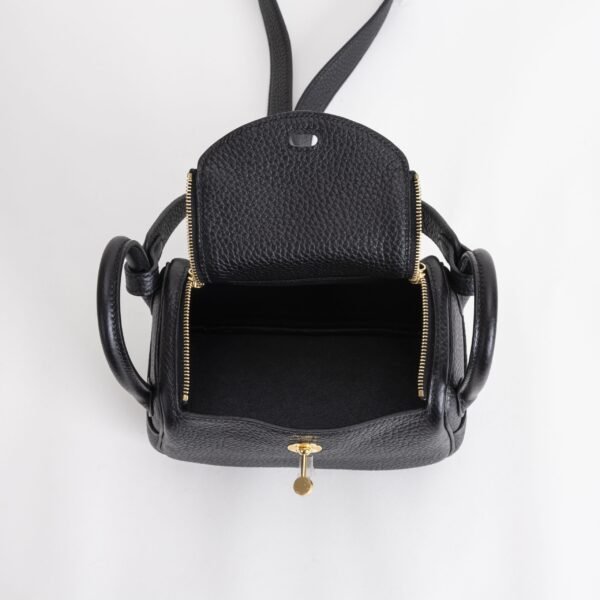 Australia Canberra Hermes Mini Lindy 19CM Clemence Leather CC89 Noir Gold Hardware