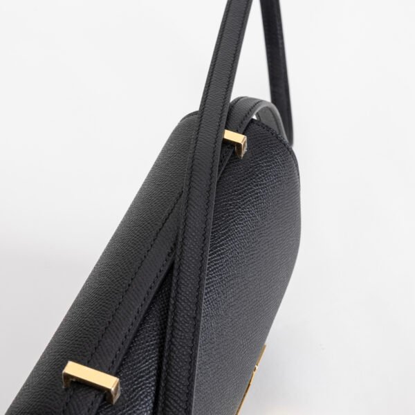 UK London Hermes CC89 Noir Epsom Leather Constance 18CM Gold Hardware
