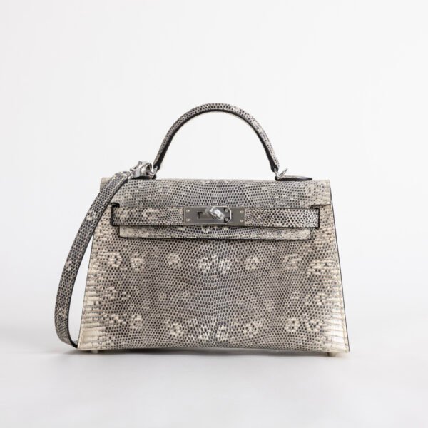 Australia Sydney Hermes Mini Kelly 19CM 1B Ombre Lizard Leather Silver Hardware