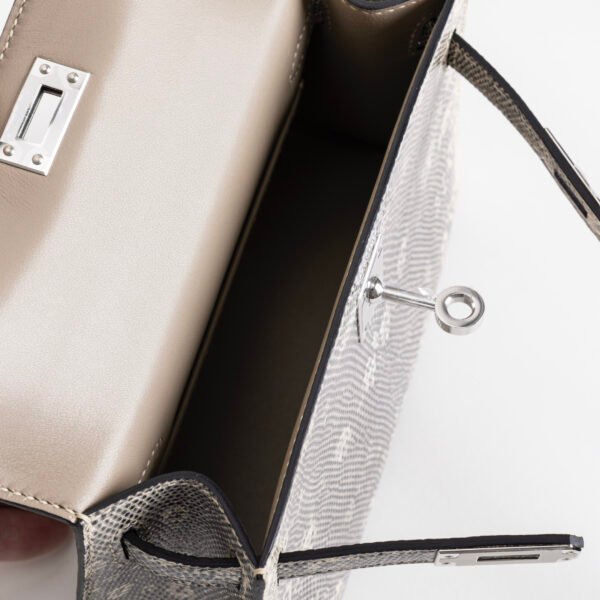 Australia Sydney Hermes Mini Kelly 19CM 1B Ombre Lizard Leather Silver Hardware