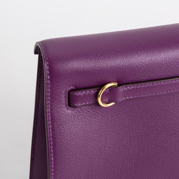 Women’s Shoulder Bag Kelly Danse 22CM Swift Leather P9 Anemone Silver Hardware